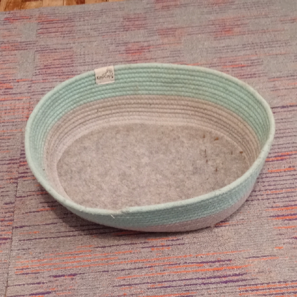 Mint and Gray Cat Bed